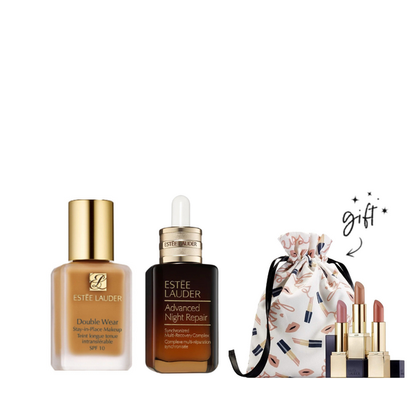 Estee Lauder Power Duo Bundle + Free Lipsticks & Pouch