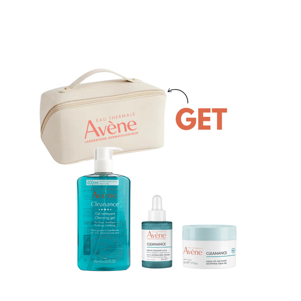 Avène Cleanance Cleansing Bundle + Free White Pouch