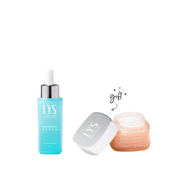 LYS Naturals Hyaluronic Acid Serum + Free Face Cream Bundle