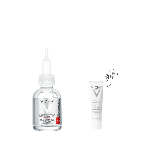 Vichy Liftactiv Supreme HA Filler Serum + Free Sunscreen Bundle