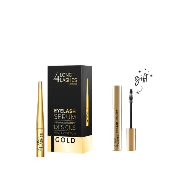 Long 4 Lashes Eyelash Serum Gold + Free Mascara Bundle