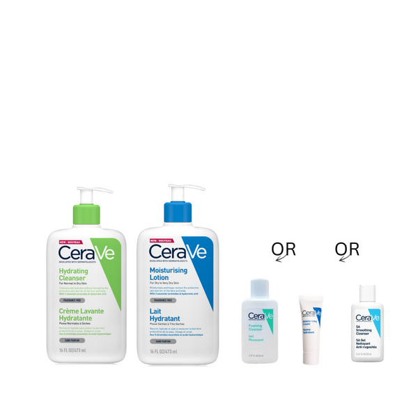 CeraVe Hydrating Cleanser & Lotion + Random Mini Bundle At 15% Off