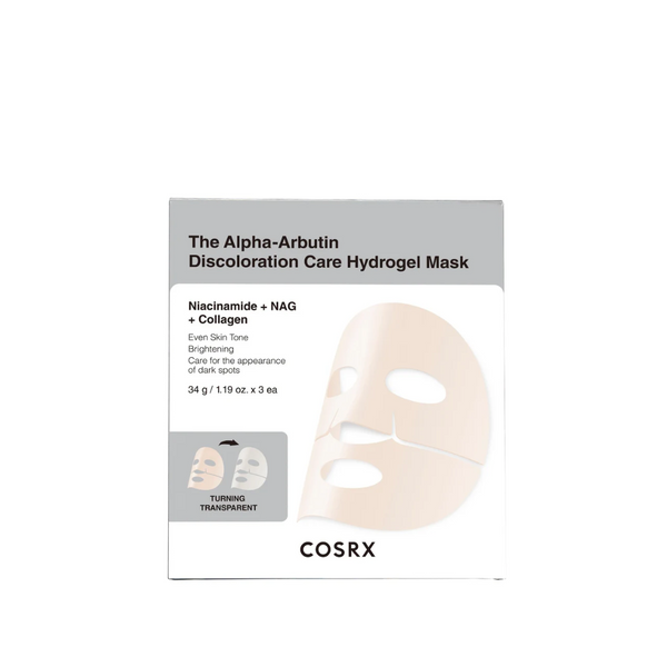 COSRX Alpha-Arbutin Discoloration Care Hydrogel Mask brightening sheet mask for dark spots