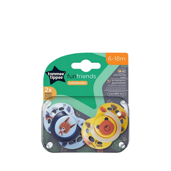 Tommee Tippee 2 Fun Style Soothers 6 To 18 Months