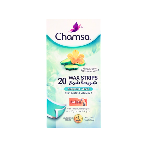 Chamsa Facial Wax Strips With Cucumber & Vitamin E