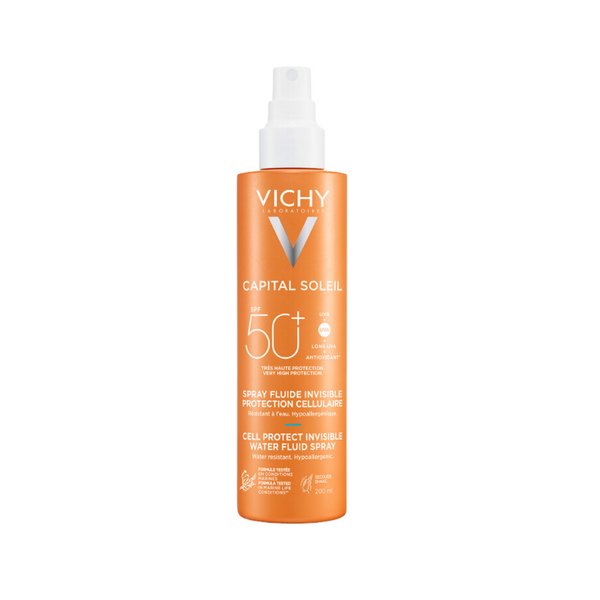 Vichy Capital Soleil Invisible Fluid Sunscreen Spray SPF50+ For Face And Body 200ml