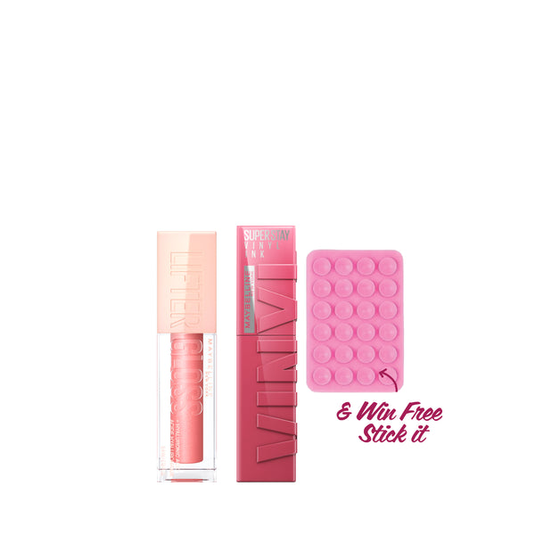 Maybelline Lipstick & Lip Gloss Bundle At 20% Off + Free Silicon Mobile Sticker
