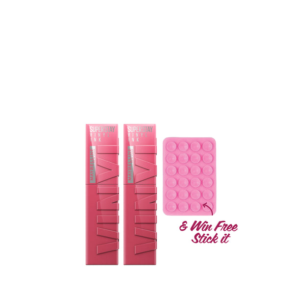 Maybelline Vinyl Ink Lipcolor Duo Bundle At 20% Off + Free Silicon Mobile Sticker