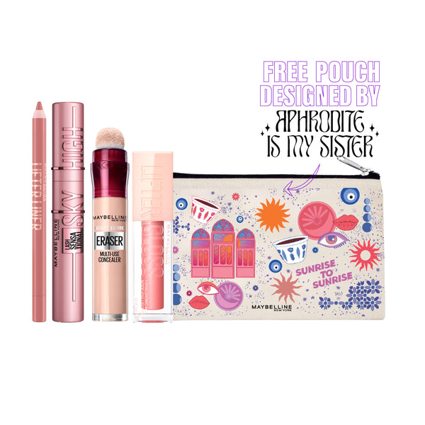 Maybelline On Fleek Makeup Look Bundle + Free Pouch At 25% Off