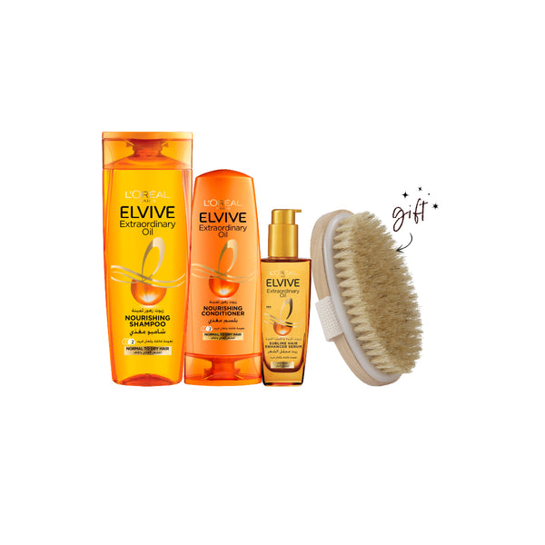 L'Oréal Paris Elvive Shiny Hair Bundle + Free Brush At 15% Off