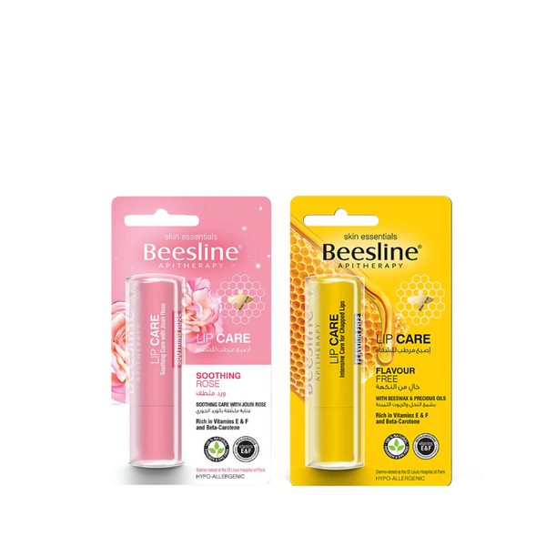 Beesline Lip Care Soothing Jouri Rose + Flavour Free Bundle 25% Off