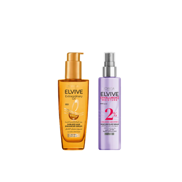 L’Oréal Paris Elvive Hyaluron Serum & Hair Oil Bundle + Free Gift At 20% Off