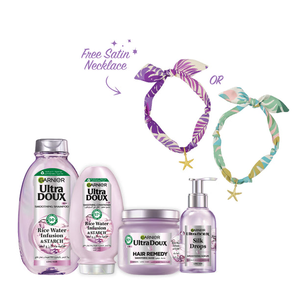 Garnier Ultra Doux Rice Water Essentials Bundle + Free Necklace At 10% Off