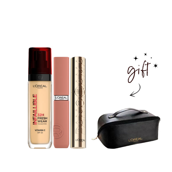 L'Oreal Paris Infaillible Essentials Bundle + Free Cosmetic Pouch