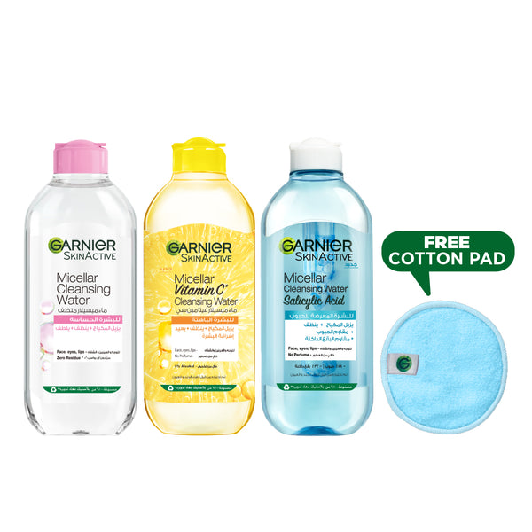 Garnier Micellar Water Classic Care Bundle + Free Gift At 15% Off
