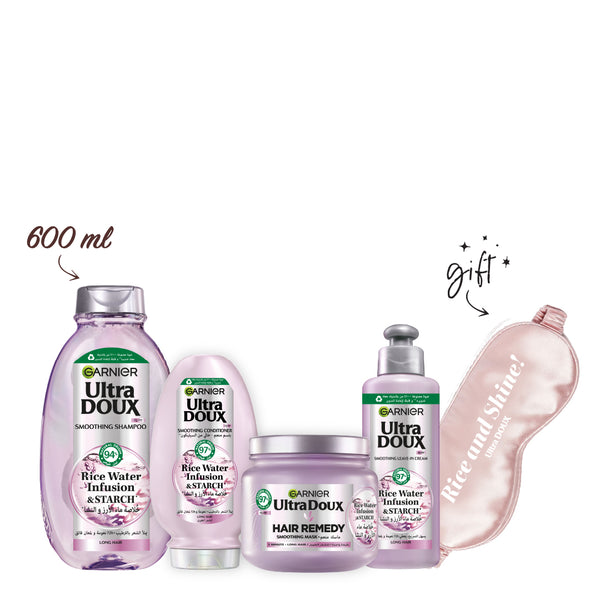 Garnier Ultra Doux Rice Water Full Range Bundle + Free Eye Mask