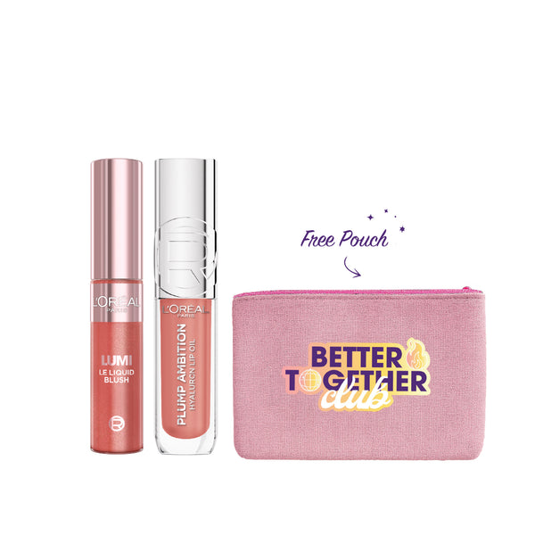 L’Oréal Paris Plump Ambition x Lumi Le Liquid Blush Bundle + Free Pouch