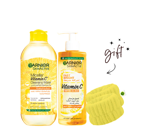 Garnier Fast Bright Wash x Vitamin C Micellar Bundle + Free Wrist Bands At 15% Off