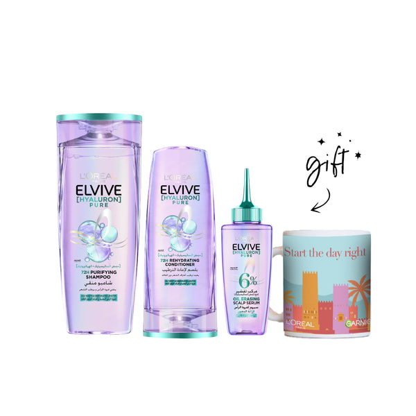 L'Oréal Paris Elvive Hyaluron Pure Full Range Bundle + Free Mug