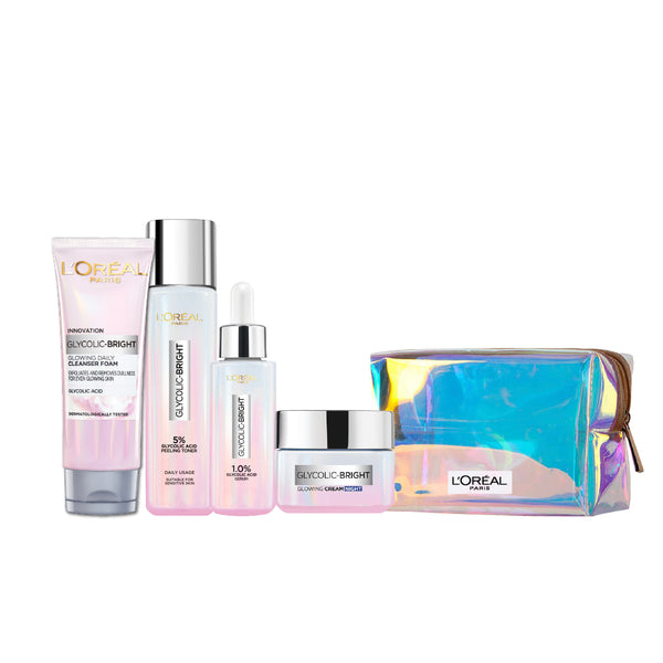 L'oreal Glycolic Full June Bundle 25% Off + Free Pouch