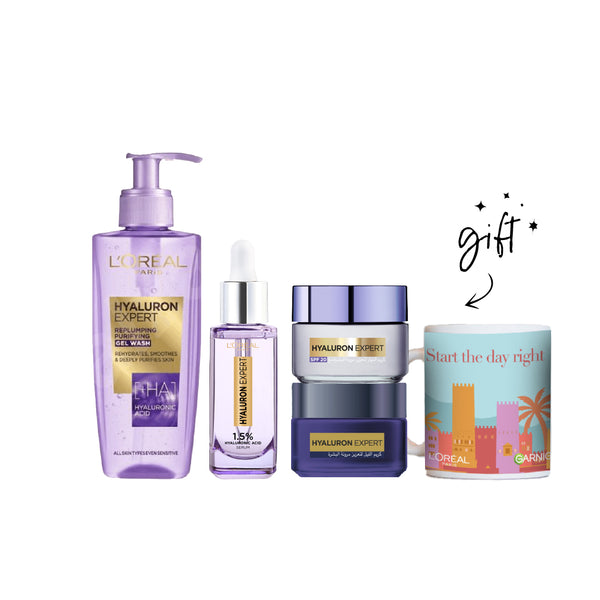 L'Oreal Paris Hyaluron Moisturiser Pack Bundle + Free Mug At 25% Off