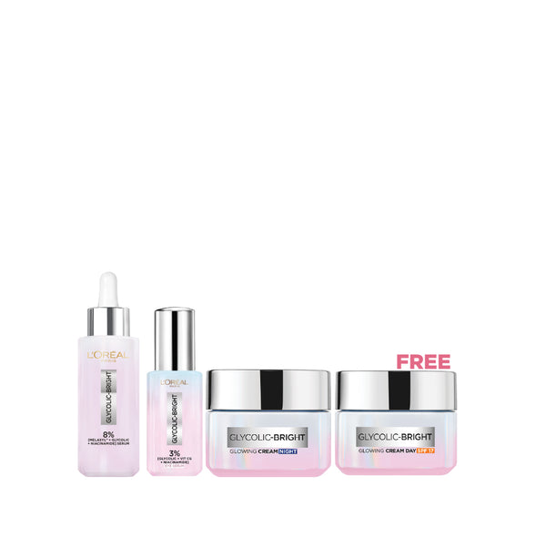 L’Oréal Paris Glycolic Bright Routine Bundle + Free Full Size Day Cream Gift