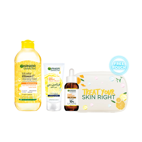 Garnier Vitamin C Essentials Bundle At 25% Off + Free Pouch