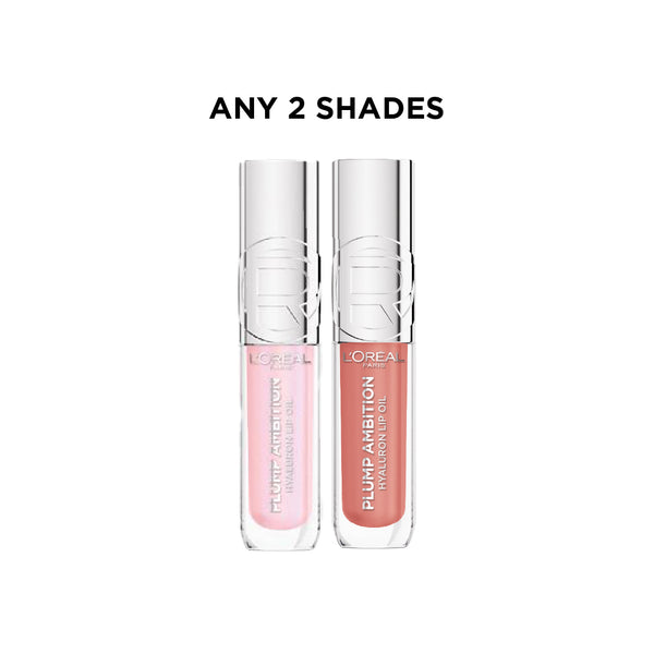 L’Oréal Paris Plump Ambition Hyaluron Lip Oil Duo Bundle At 20% Off