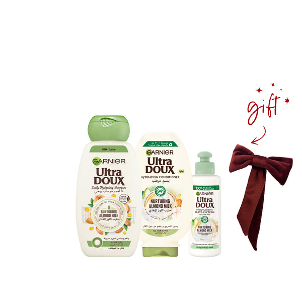 Garnier Ultra Doux Almond Milk Bundle + Free Ribbon