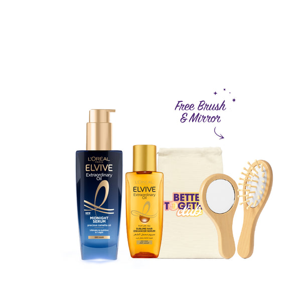 L'Oréal Paris Elvive Extraordinary Oil Treatment Bundle + Free Brush Set