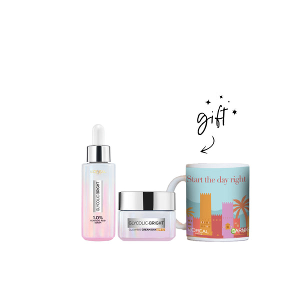 L'oreal Paris Glycolic Serum And Cream Bundle + Free Mug At 20% Off