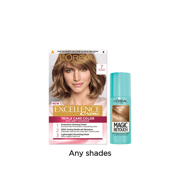 L'Oreal Paris Magic Retouch Spray + Excellence Hair Coloration Bundle At 20% Off