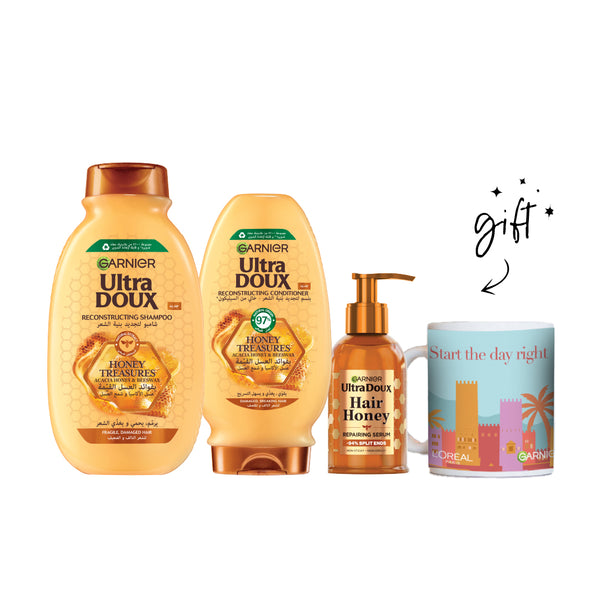 Garnier Ultra Doux Honey Treasures Trio Bundle + Free Mug At 20% Off