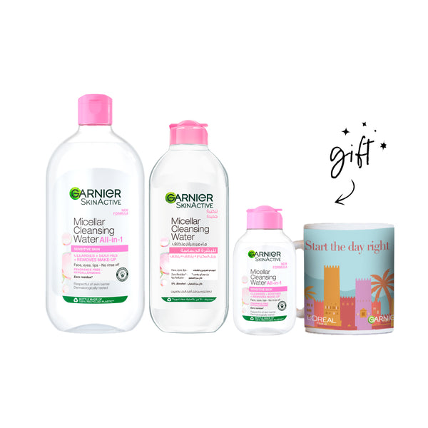 Garnier Classic Micellar Water All Sizes Bundle + Free Mug At 20% Off