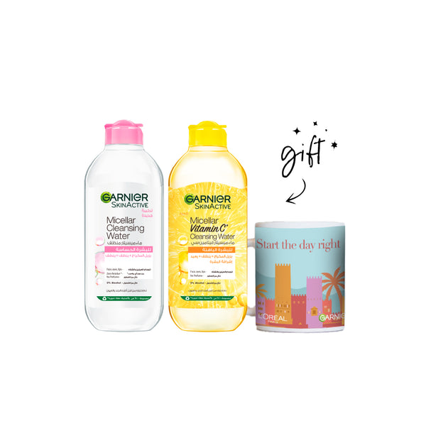 Garnier Classic And Fast Bright Micellars Bundle + Free Mug At 15% Off