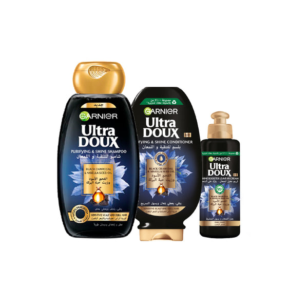 Garnier Ultra Doux Black Charcoal Full Range Bundle At 20% Off