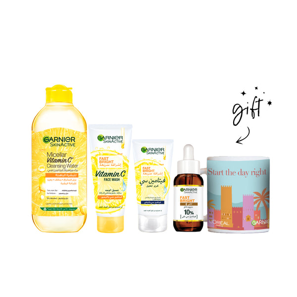 Garnier Fast Bright Night Routine Bundle + Free Mug At 20% Off