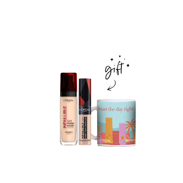 L'Oreal Paris Freshwear Foundation And Concealer Bundle + Free Mug At 20% Off