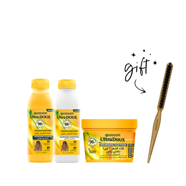Garnier Hair Food Full Range Bundle + Free Slick Hair Brush
