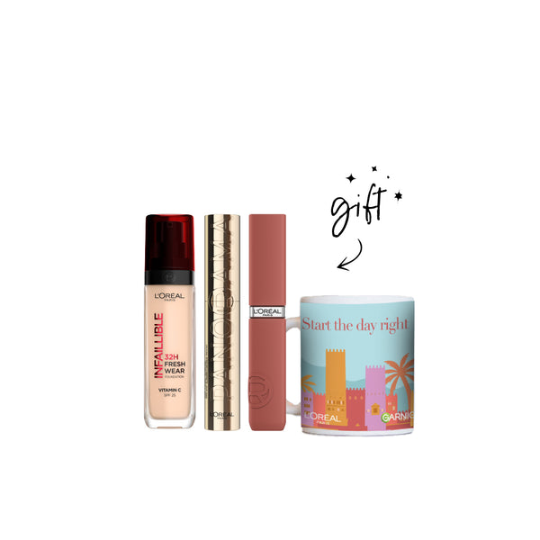 L'Oreal Paris Infaillible Essentials Bundle + Free Mug At 25% Off