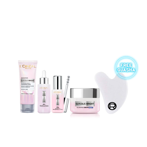 L’Oréal Paris Glycolic Bright Routine Bundle + Free Gua Sha At 30% Off