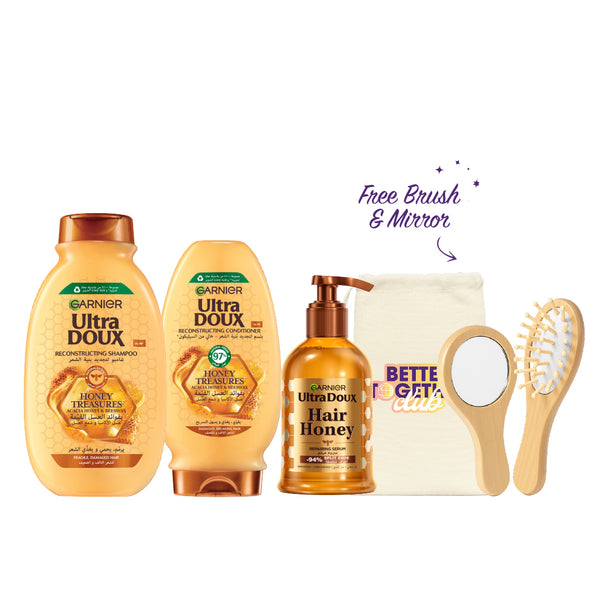 Garnier Ultra Doux Honey Treasures Trio Bundle + Free Gifts