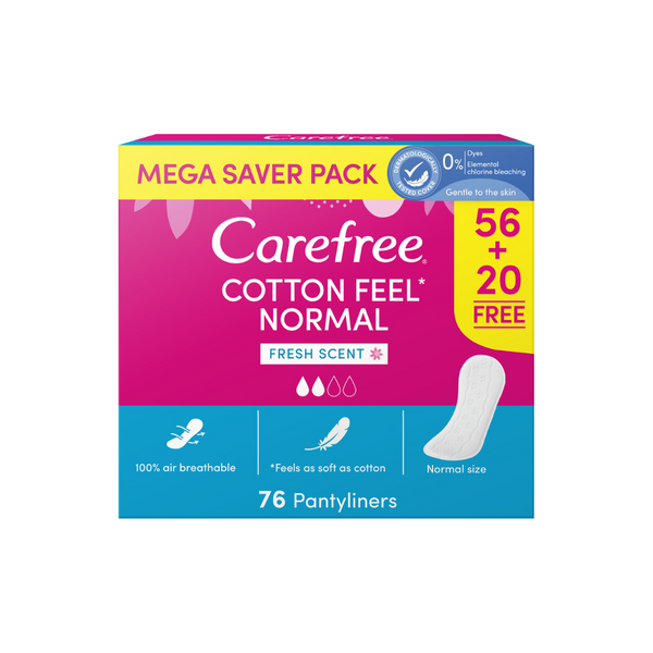 Carefree Normal Cotton Fresh Megapack (56+20) Pieces