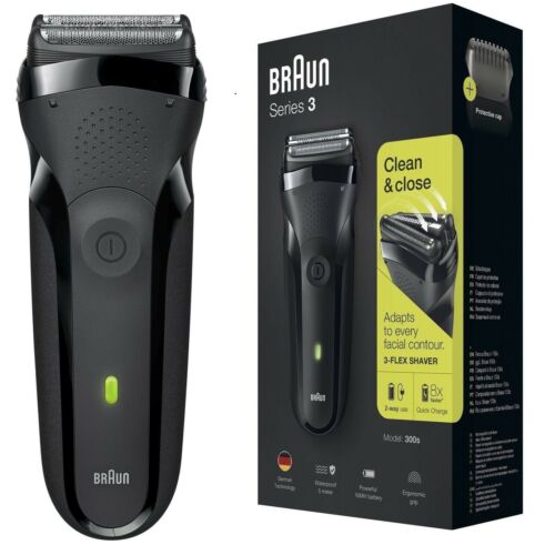 Braun 300s Series 3 Mens Rechargeable Electric Shaver Razor Waterproof