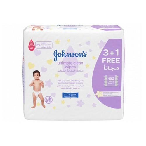 Johnson's Baby Wipes Ultimate Clean Jumbo 48 Pieces 3+1