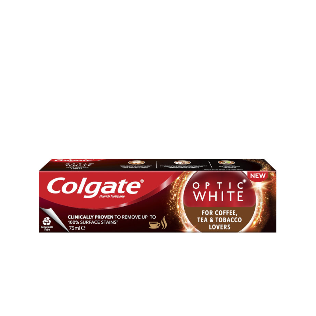 Colgate Optic White For Coffee, Tea & Tobacco Users 75ml | Toothpaste ...