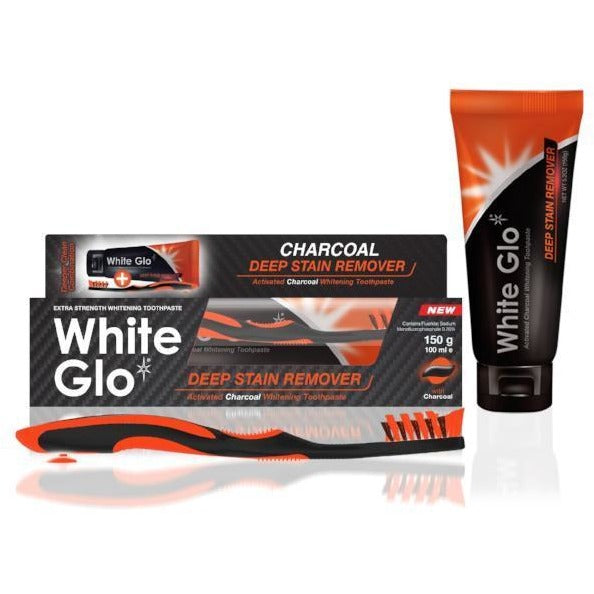 White Glo Activated Charcoal Whitening Toothpaste - Deep Stain Remover