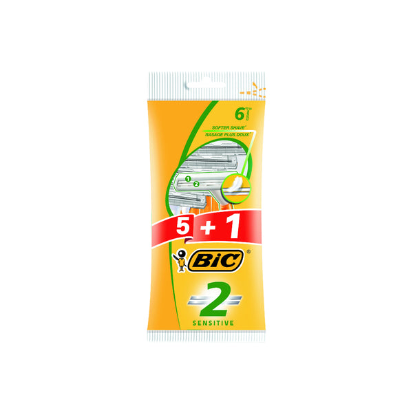Bic 2 Razors Sensitive 5 + 1 Free