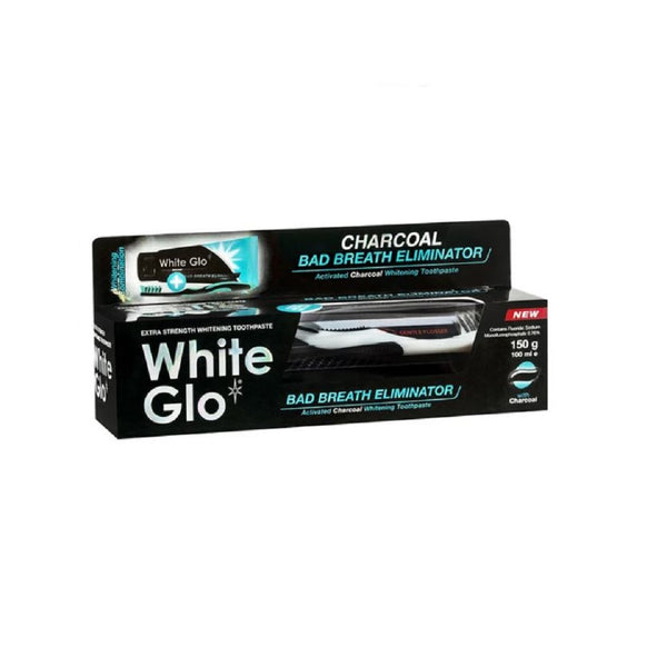 White Glo Charcoal Bad Breath Eliminator Toothpaste Set 100ml